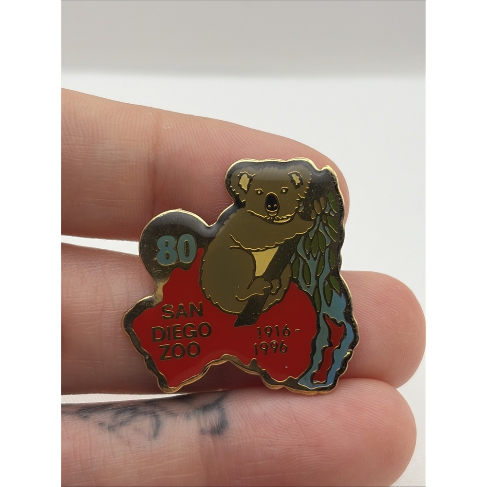 Vintage San Diego Zoo 80 Years Anniversary Koala Bear Lapel Hat Pin